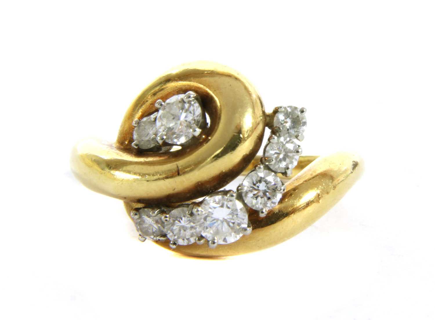 A gold diamond dress ring,