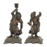 Two Japanese bronze figures,