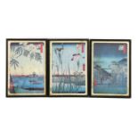 Three Japanese woodblock prints,