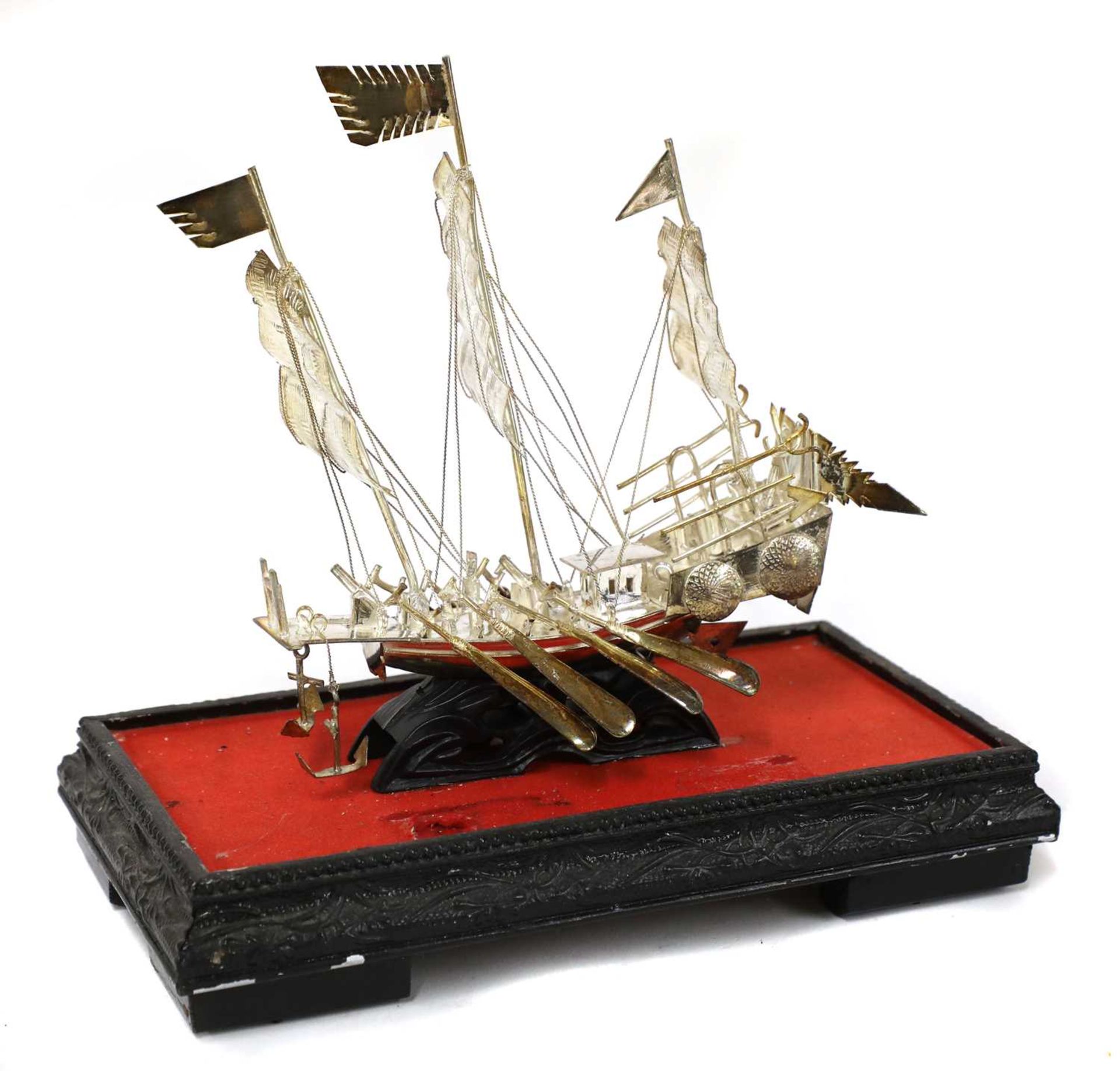 Two Portuguese white metal ship models, - Image 3 of 6