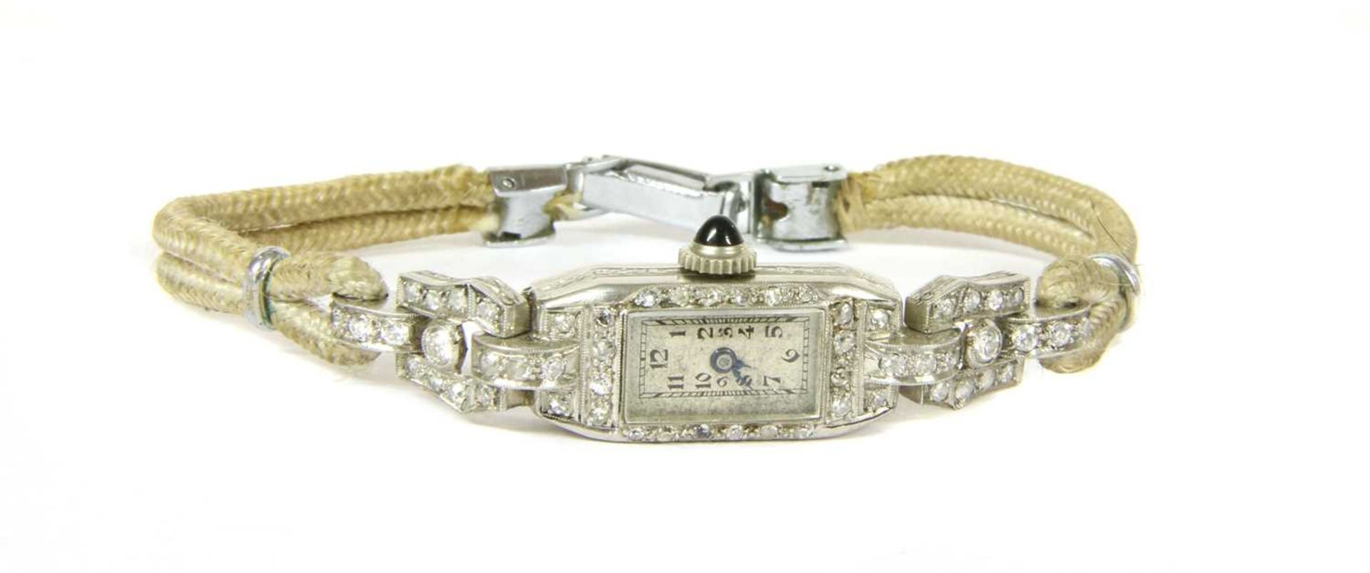 An Art Deco platinum diamond cocktail watch, c.1925,