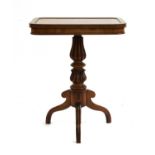 A William IV mahogany pedestal lamp table,