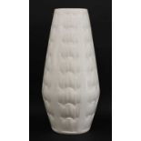 A German large white painted porcelain vase,