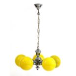 An Italian hanging yellow electrolier,