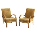 A pair of Parker Knoll oak armchairs,