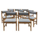 Ten ‘Model 575’ oak dining chairs,