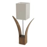 A 'Tulip' American walnut table lamp,