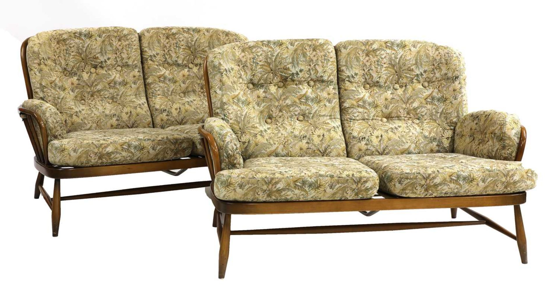 A pair of Ercol 'Jubilee' two-seater settees,