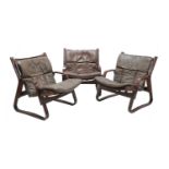 Three bentwood armchairs,