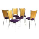 A set of six contemporary stacking chairs,