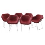 A set of six Hille moulded chairs,