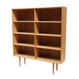 An oak bookcase,