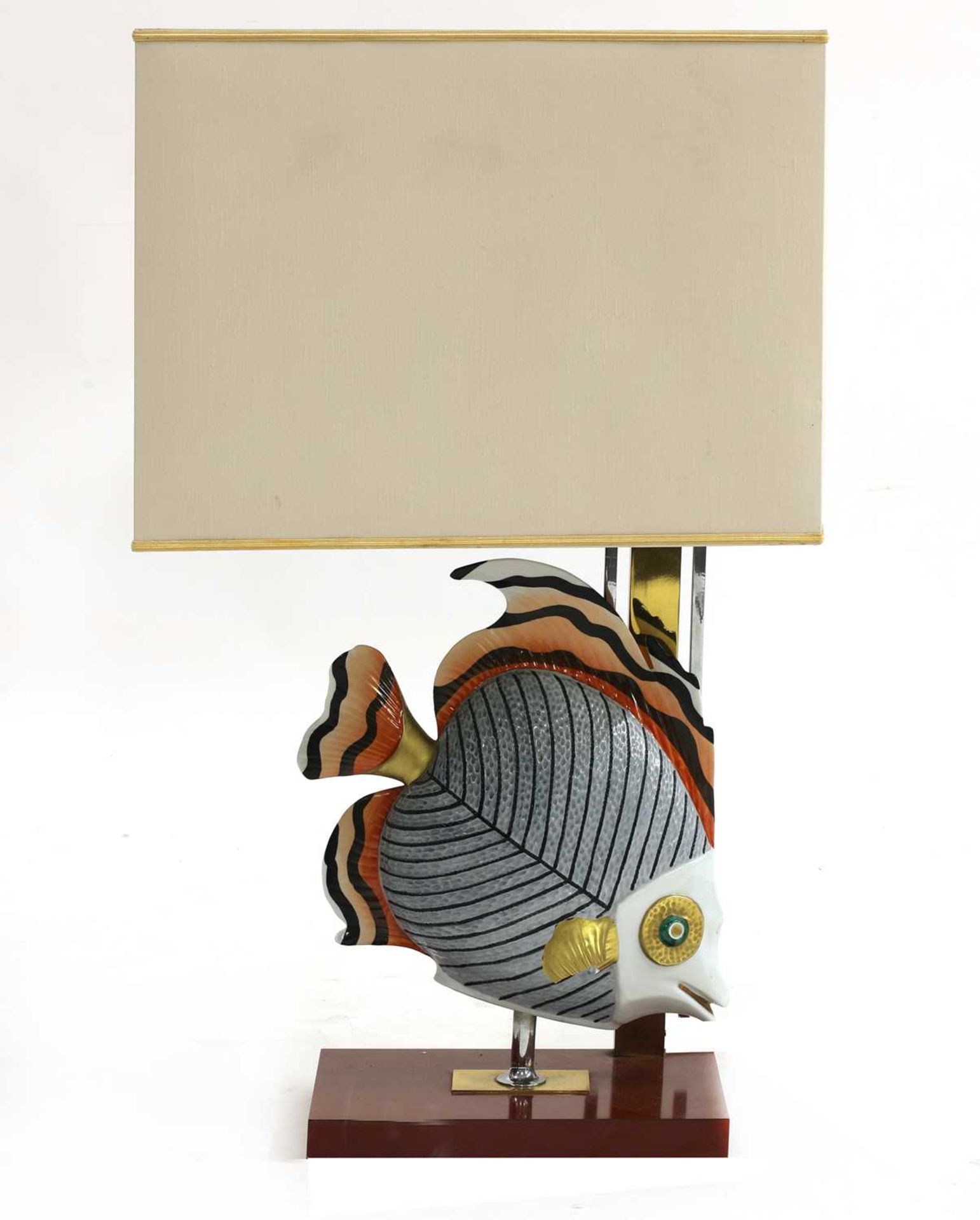 A contemporary table lamp,