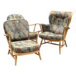 A suite of three Ercol lounge chairs,