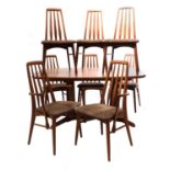 A teak dining suite,