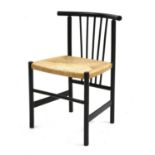 A Danish ebonised single chair,