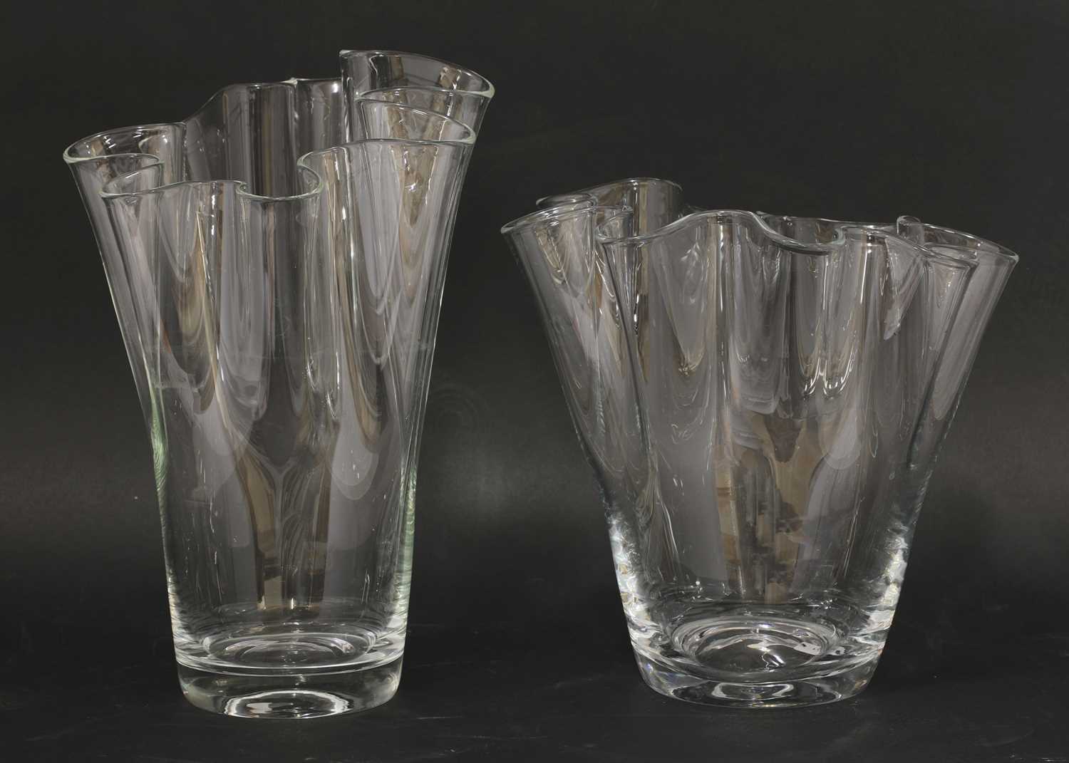 Two large Italian Murano glass vases,