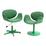 Two 'Little Tulip' revolving desk chairs,