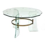 A crystal glass circular Coffee table,