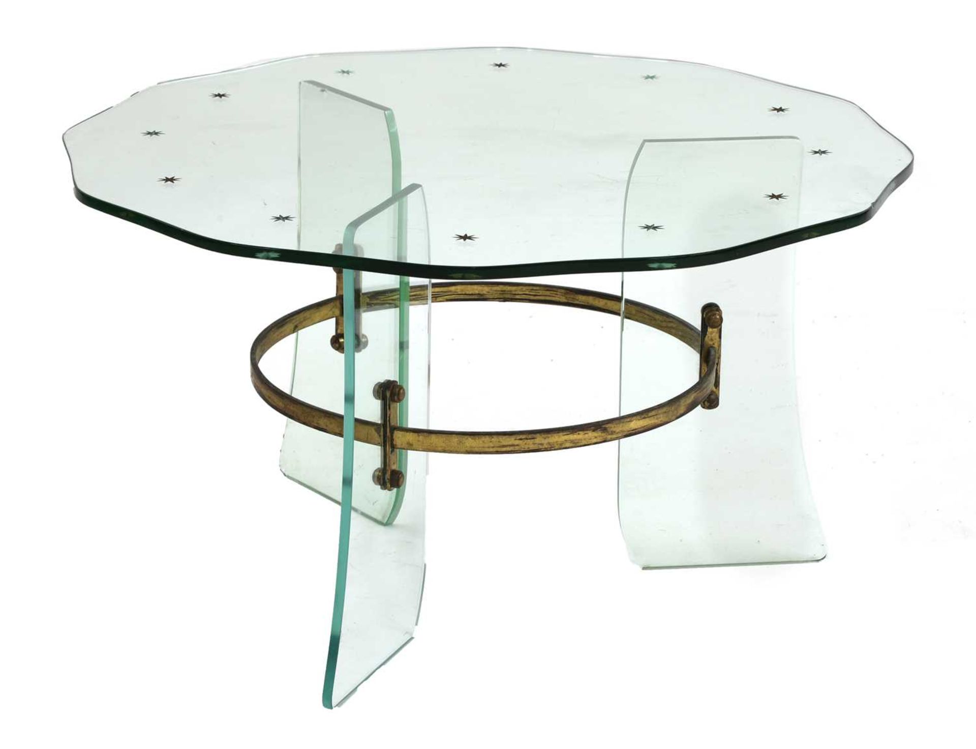 A crystal glass circular Coffee table,