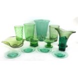 Green - a selection of Whitefriars and other glass,