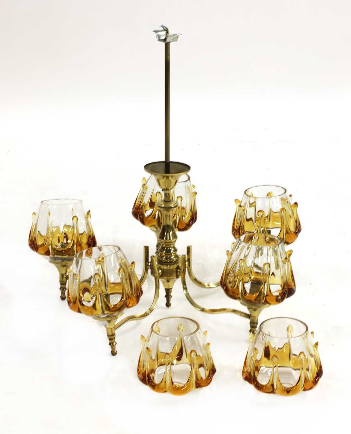 A Murano amber glass chandelier, - Image 2 of 2