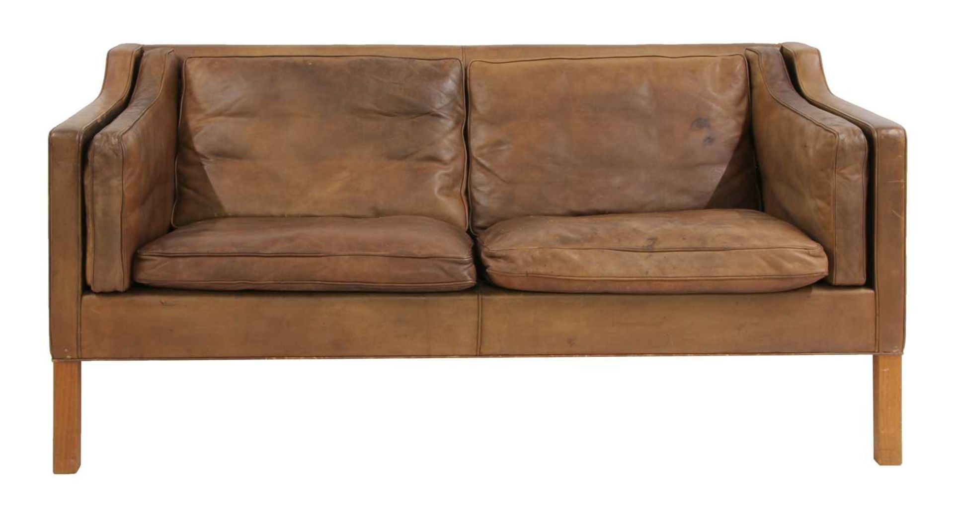 A brown leather 2212 settee, - Image 2 of 2