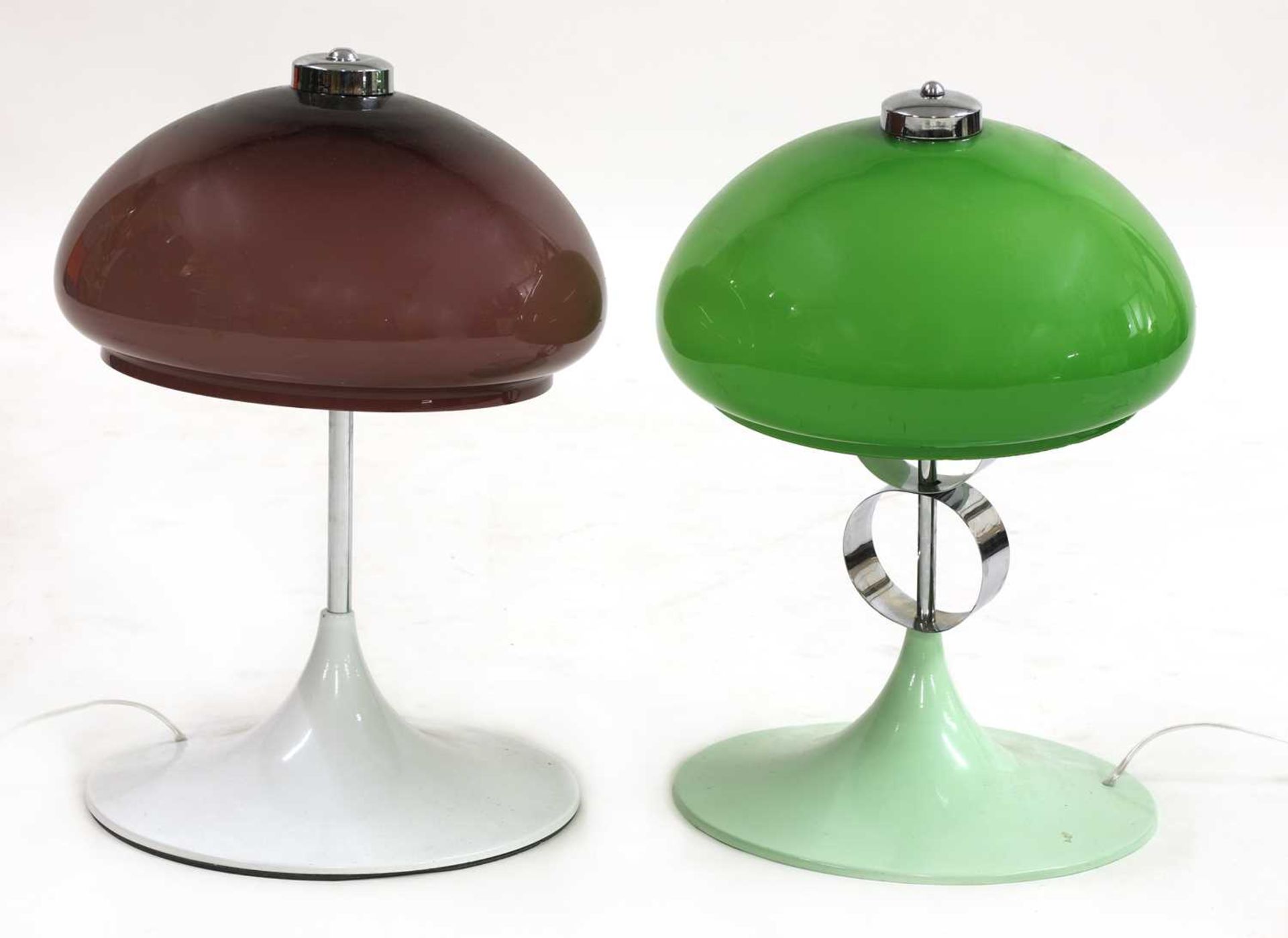 A composed pair of table lamps,