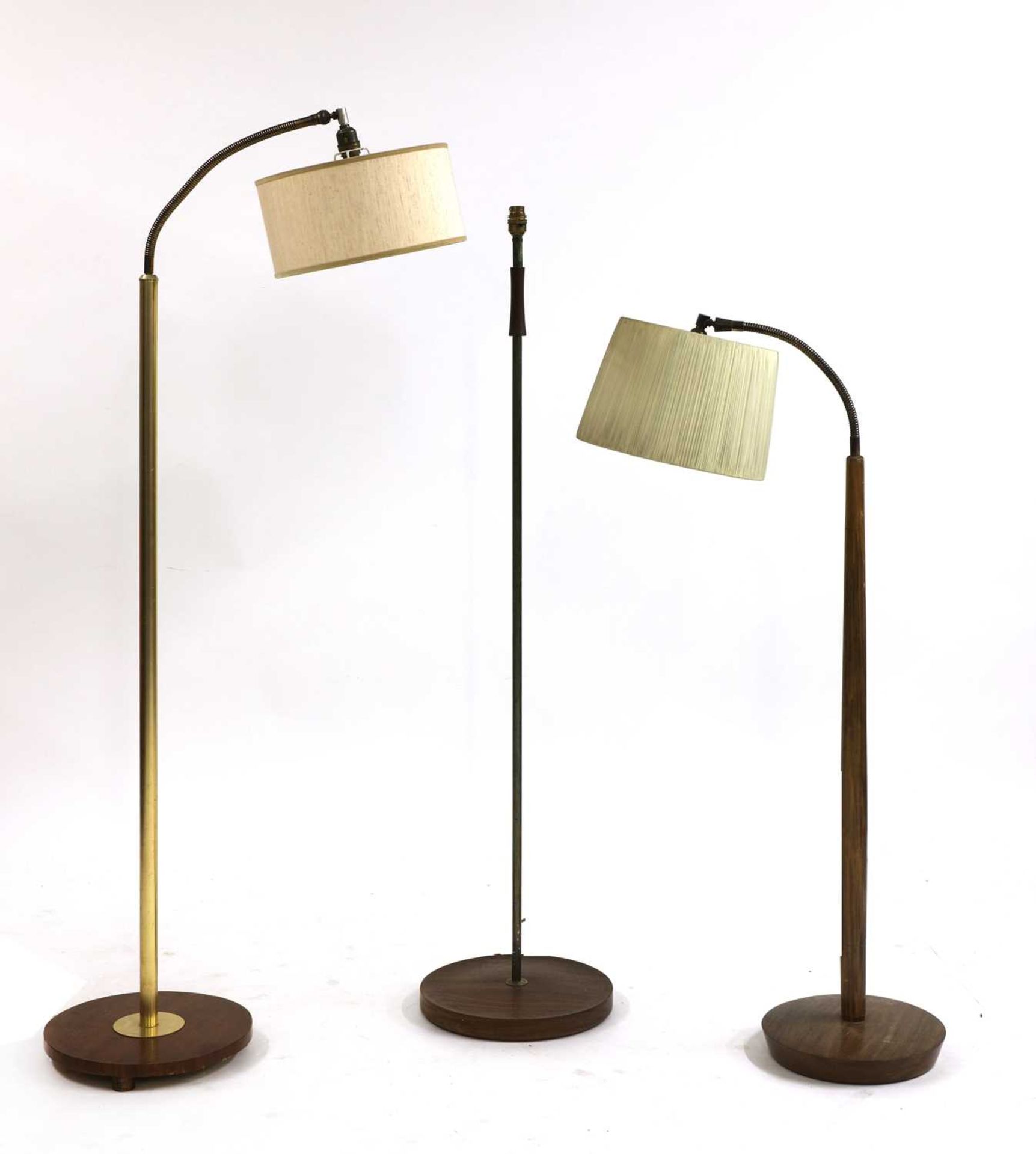 Three standard lamps,