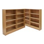 Two oak veneered bookcases,