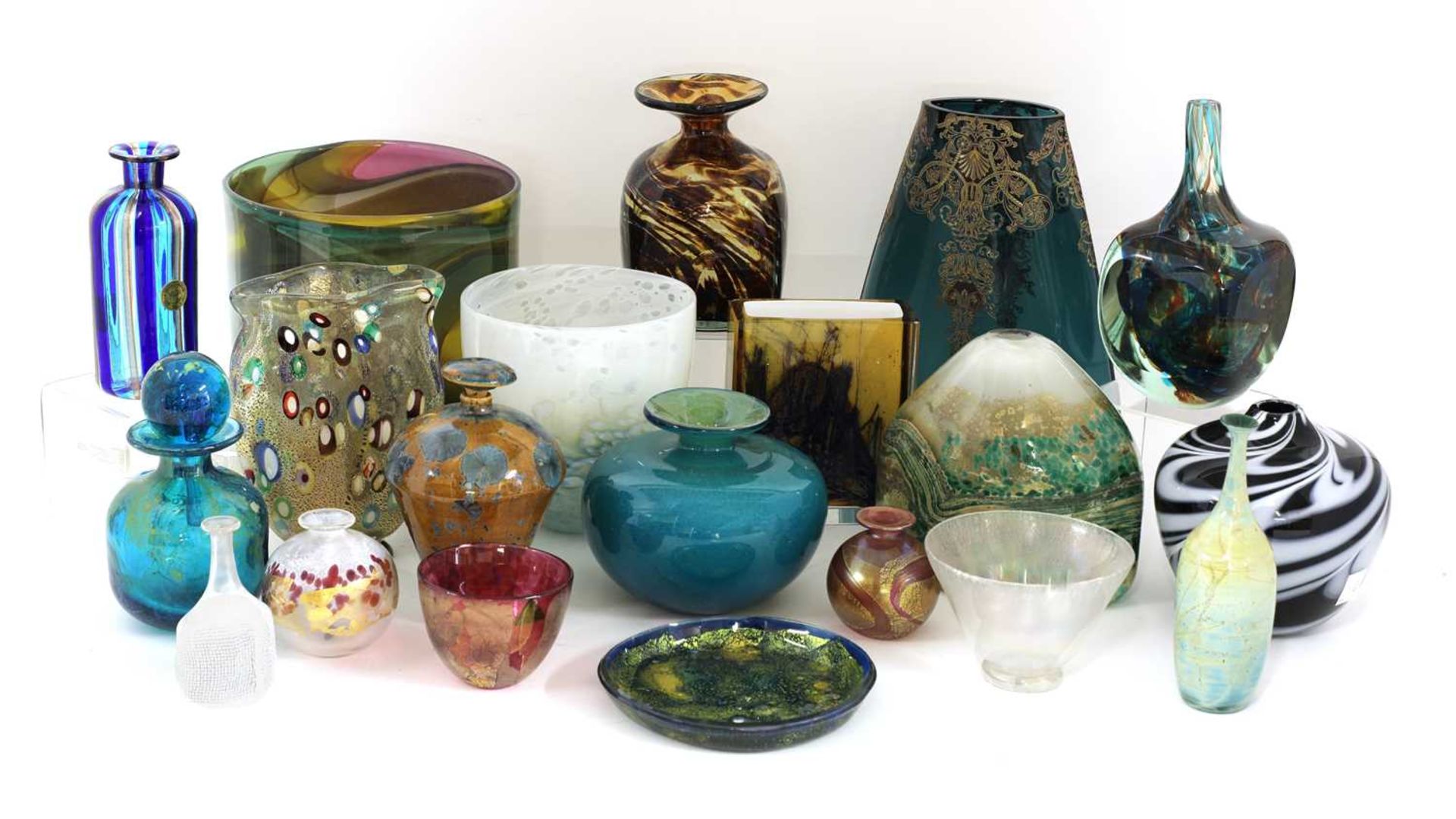 A collection of Mdina and Isle of Wight glass,