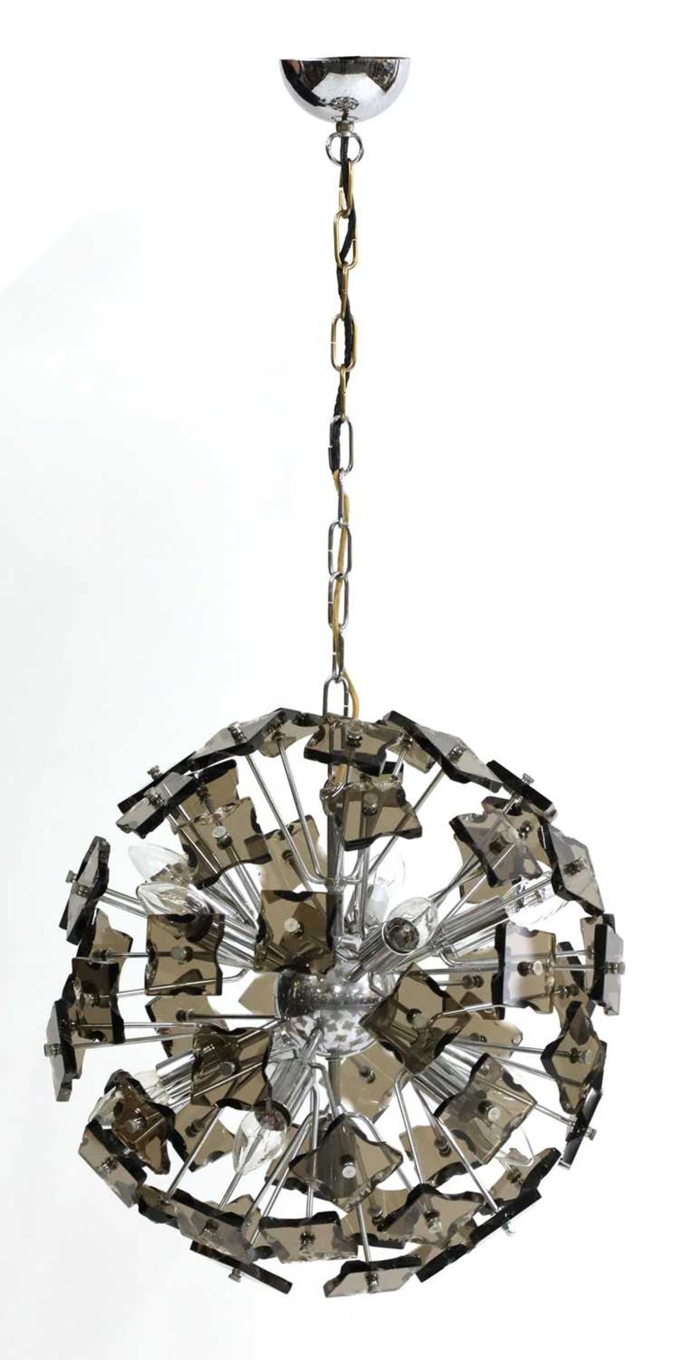 A hanging glass 'Sputnik' ball light,