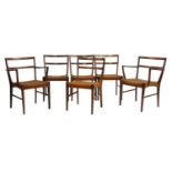 A set of six Danish rosewood dining chairs, §