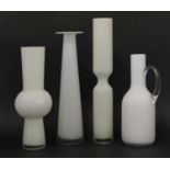 Four tall vases,