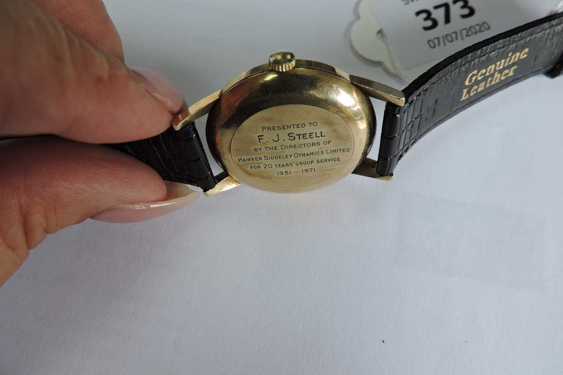 A gentlemen's 9ct Garrard automatic strap watch, c.1970, - Image 3 of 5