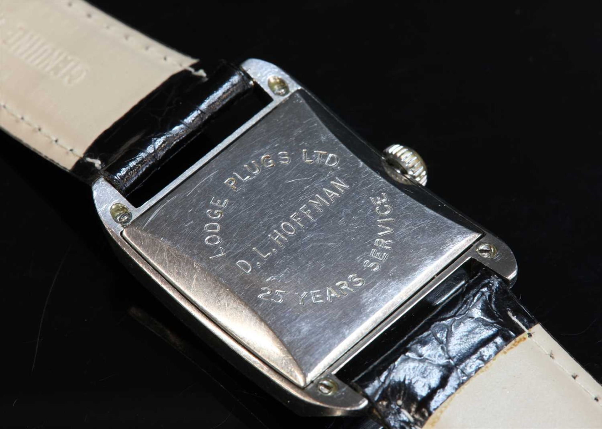 A gentlemen's stainless steel Bumper automatic strap watch, c.1950, - Image 2 of 2