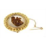 A Regency gold composite cameo brooch,