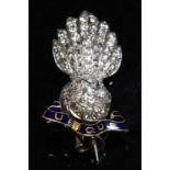 A gold and platinum, diamond and enamel Royal Artillery Engineers' military sweetheart brooch,