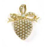 A Victorian gold split pearl heart pendant,