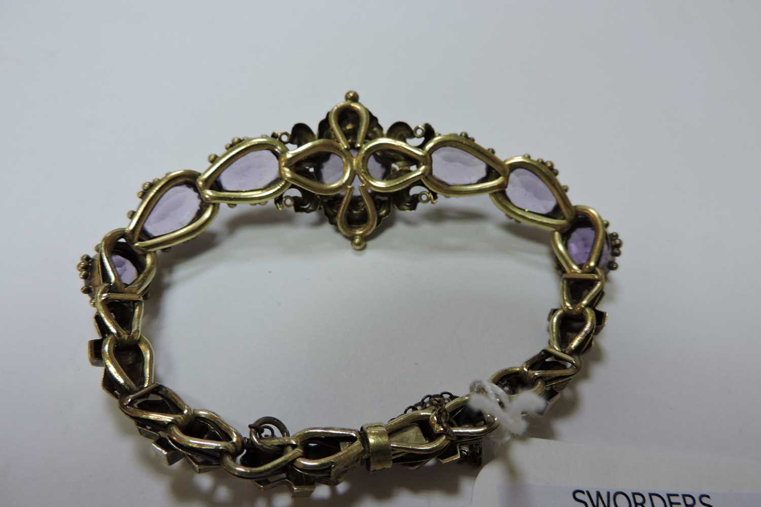 A Victorian gold amethyst bracelet, c.1850, - Image 3 of 3