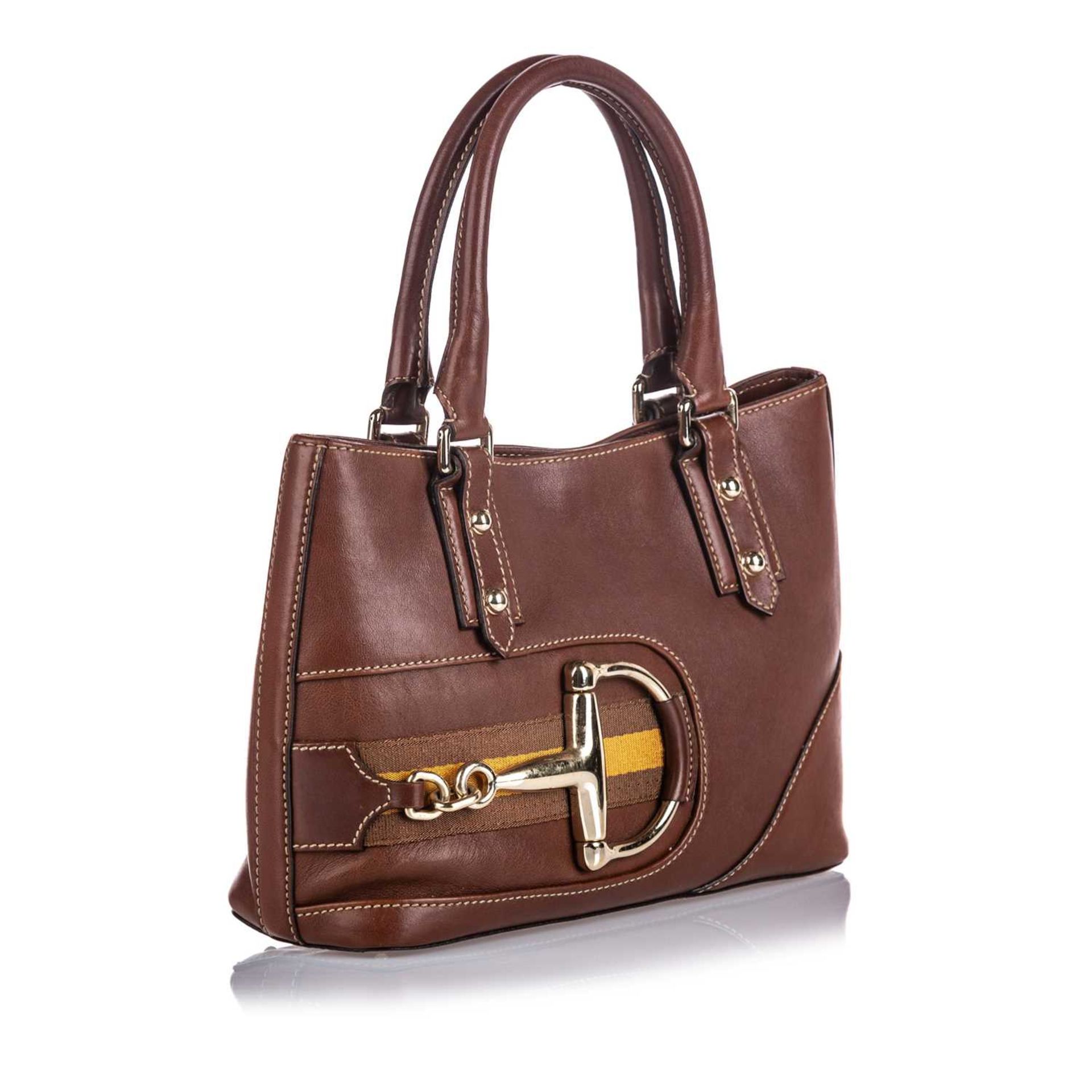 A Gucci brown leather 'Hasler' tote,