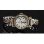 A ladies' 9ct gold Rolex Precision mechanical strap watch,