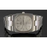 A gentlemen's stainless steel Omega 'Genève' automatic bracelet watch, c.1974,