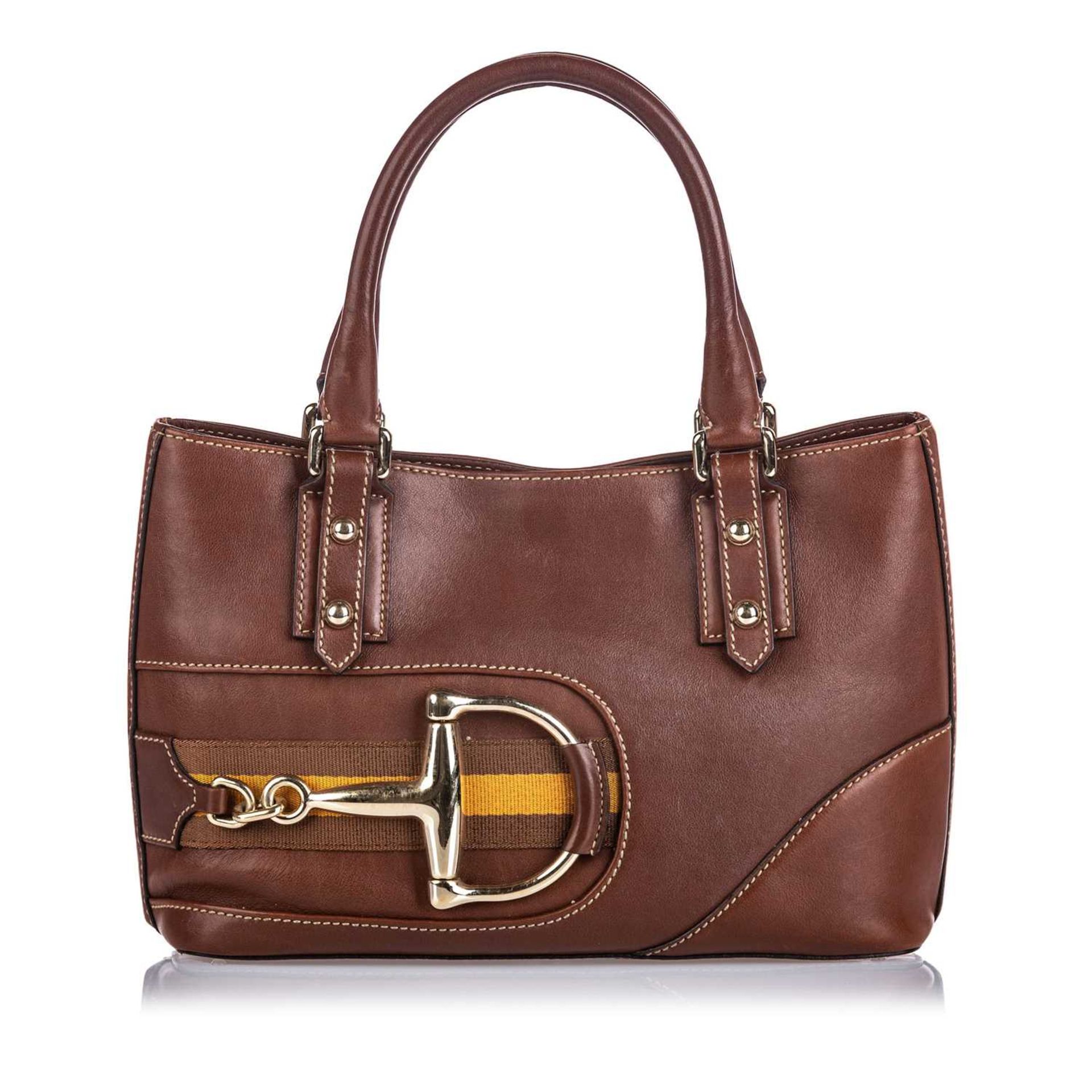 A Gucci brown leather 'Hasler' tote, - Image 2 of 6