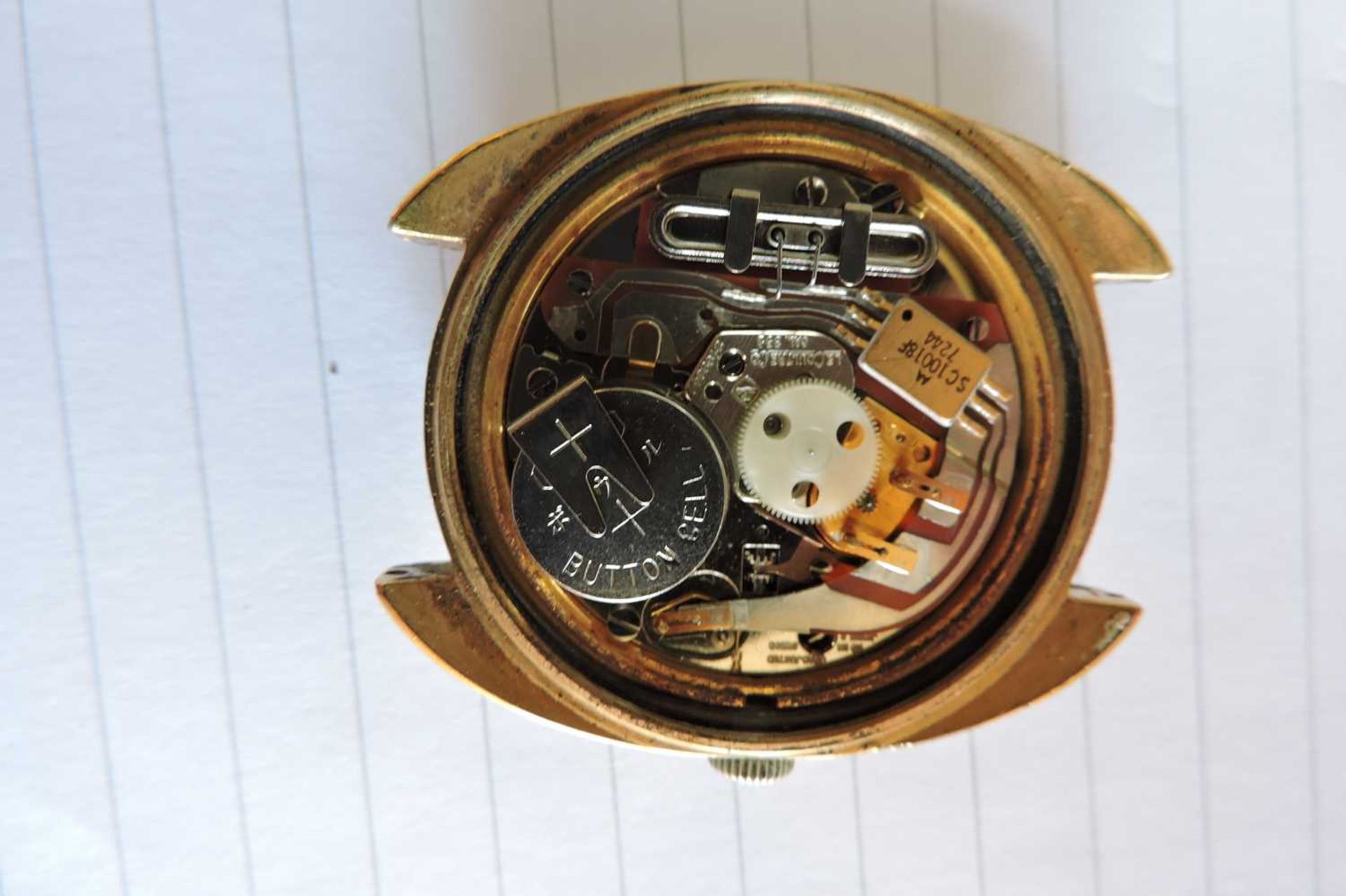 A gentlemen's gold-plated Jaeger-LeCoultre 'Master-Quartz' strap watch, - Bild 3 aus 4
