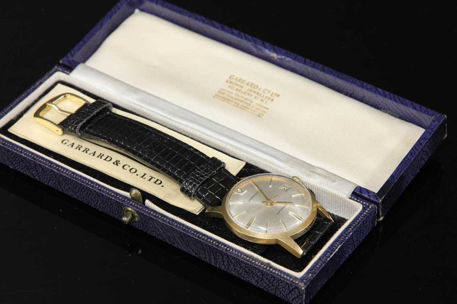 A gentlemen's 9ct Garrard automatic strap watch, c.1970, - Image 2 of 5