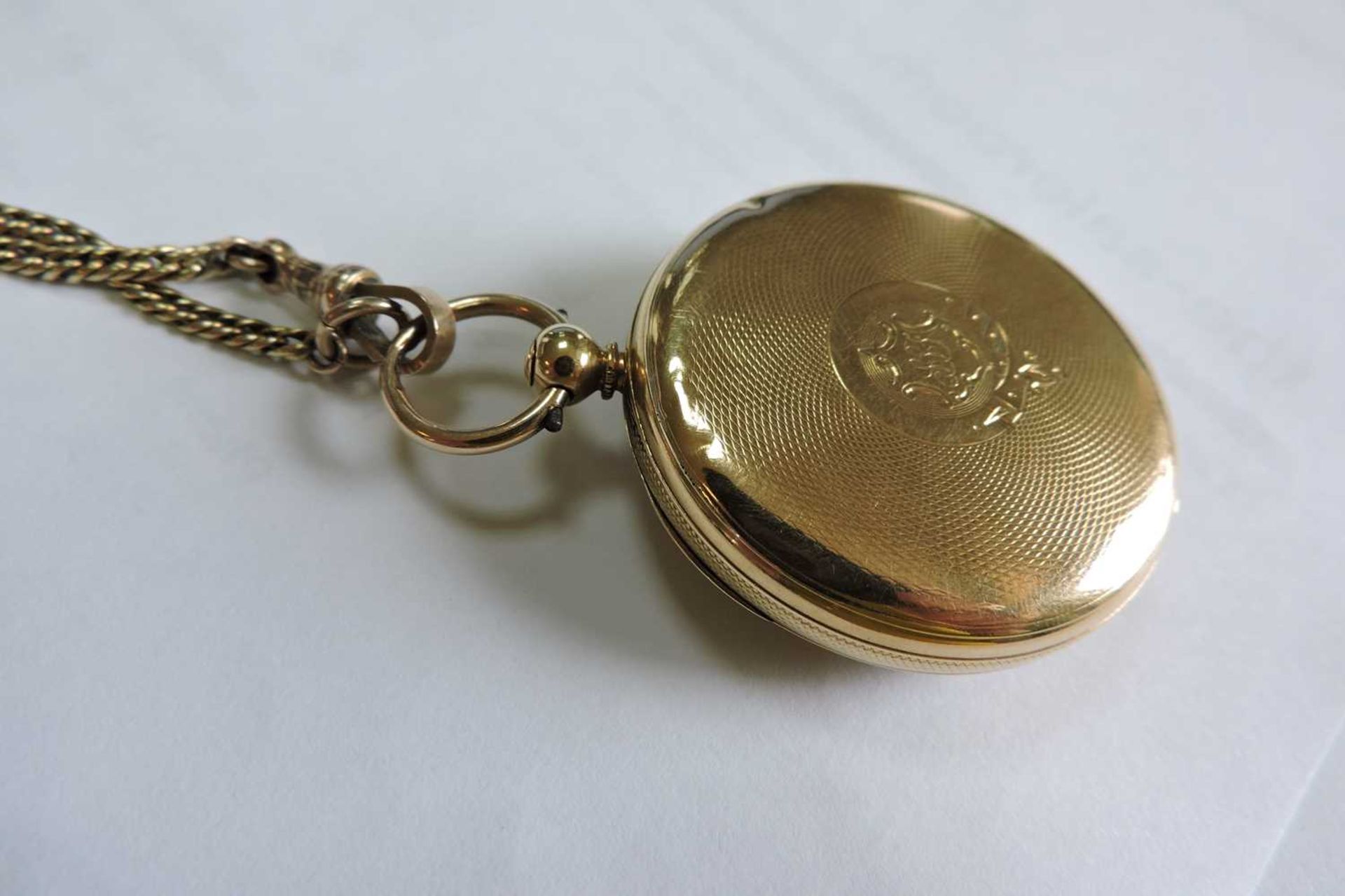 An 18ct gold key wound open-faced pocket watch, - Image 6 of 6