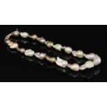 A single row graduated baroque cultured pearl necklace,