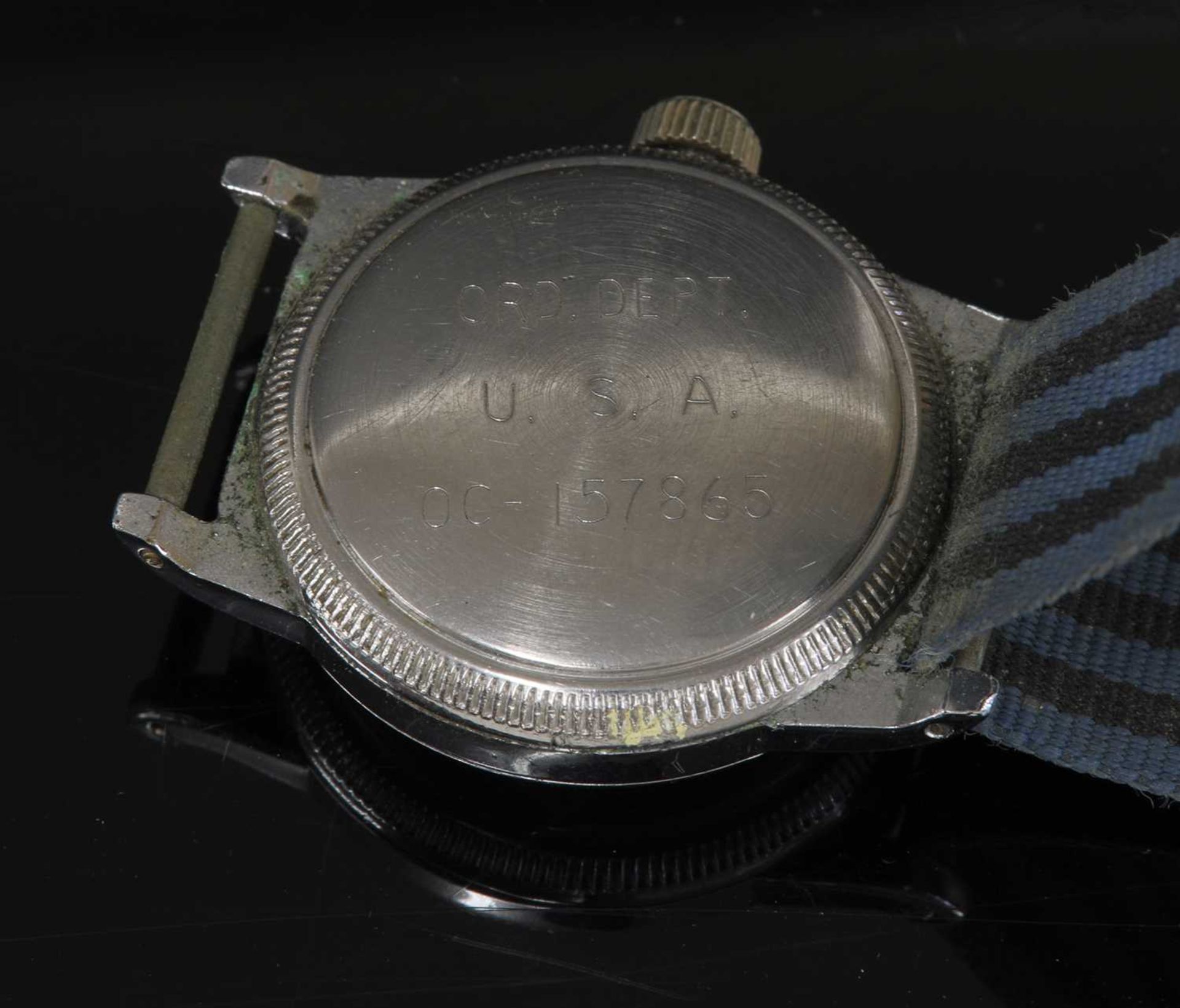 A gentlemen's stainless steel Waltham military WWII mechanical strap watch, - Image 2 of 2