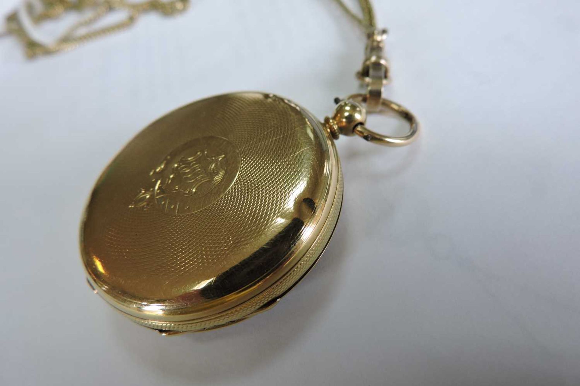 An 18ct gold key wound open-faced pocket watch, - Image 5 of 6